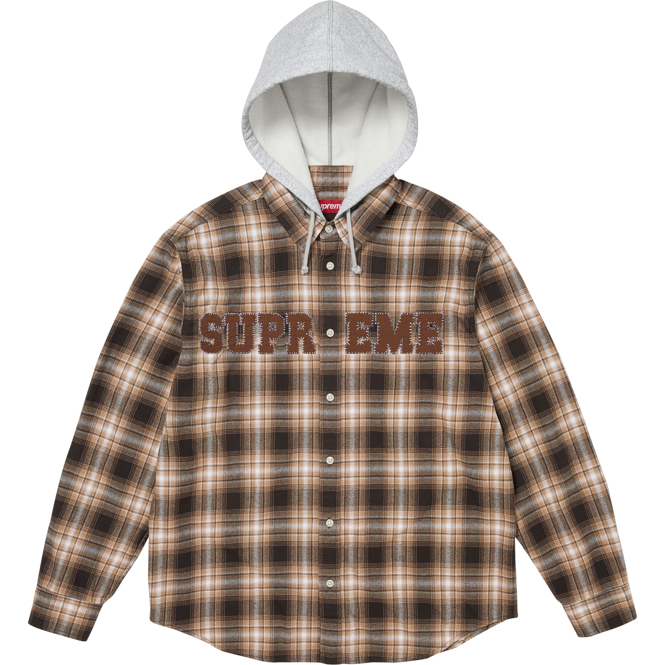 Appliqué Hooded Flannel Shirt view 10